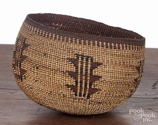 Klamath basketry bowl, 4'' h., 5 1/4'' w.
