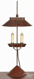 Contemporary Jerry Martin painted tin lamp, 24'' h.