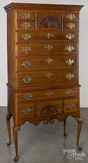 New England Queen Anne maple high chest, ca. 1765, 80 1/2'' h., 36 3/4'' w.