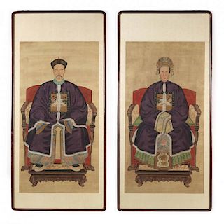 Pair of Large Ancestor Portraits