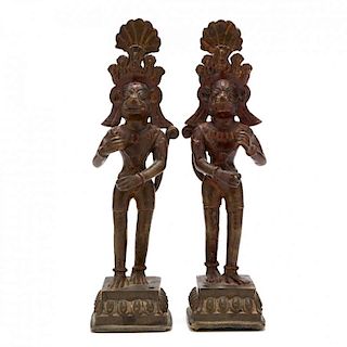 Pair of Standing Hanuman Sculptures