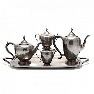 An American Art Deco Sterling Silver Tea & Coffee Service