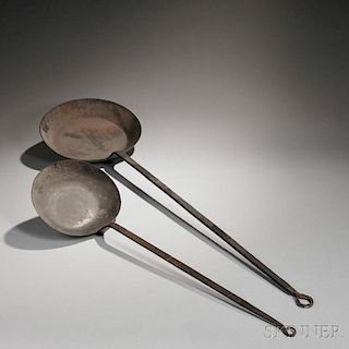 Two Wrought Iron Long-handled Skillets