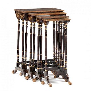 Nest of Four Chinese Export Quartetto Side Tables