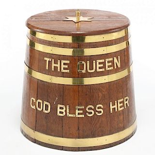 Antique English Oak Presentation Barrel
