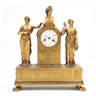 Large French Figural Mantel Clock