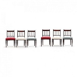 Set of Six George III Sheraton Side Chairs