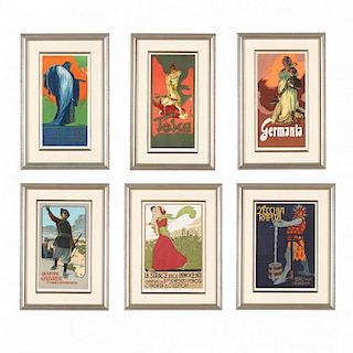 Six Framed Lithographic Plates from the Ricordi Portfolio