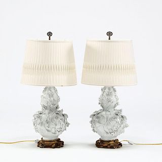 Pair of Louis XV Style Blanc de Chine Table Lamps