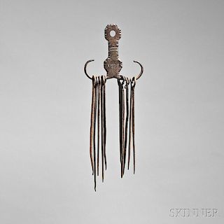 Wrought Iron Skewer Holder and Skewers