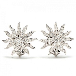 Platinum and Diamond "Lace Sunburst" Ear Clips, Tiffany and Co.