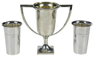 Sterling Urn and Two Trophy Tumblers