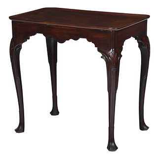 Irish Chippendale Carved Mahogany Tray Top Tea Table