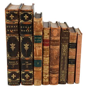 87 Leatherbound Books, French and Italian Literature