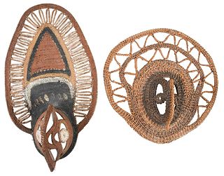 Two Papua New Guinea Basketry Masks