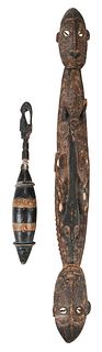 Two Papua New Guinea Ceremonial Wooden Objects