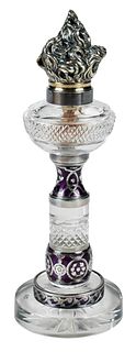 French Cut Glass, Enamel and Silver Burner Diffuser