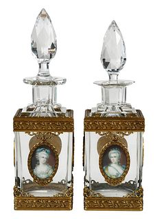Pair of Painted Portrait Perfumes