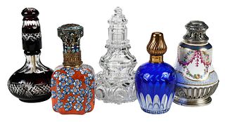 Five French Glass and Porcelain Burner Diffusers