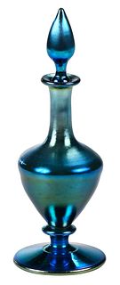 Steuben Blue Aurene Glass Perfume Bottle