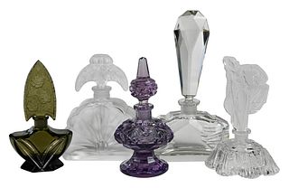 Five Czech Cut Glass Perfumes