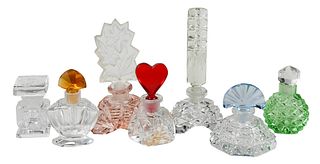 Seven Mini Czech Cut Glass Perfumes
