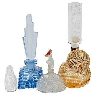 Four Mini Cut Glass Perfumes