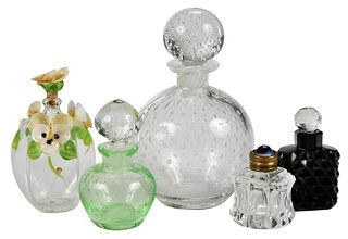 Five Mini Cut Glass Perfumes