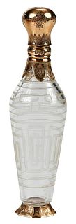Dutch Glass and 14kt. Gold Perfume Bottle