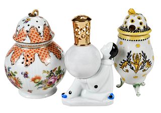 Three Porcelain Perfume Burner Diffusers