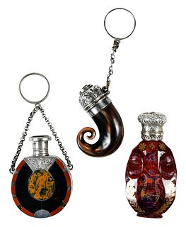 Group of Three Silver Mounted Perfumes