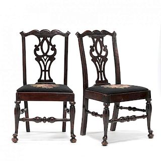 Pair of American Chippendale Side Chairs