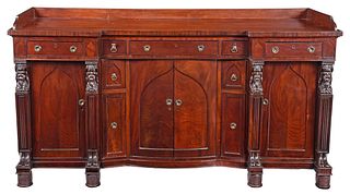 Fine Baltimore Carved Mahogany Figural Sideboard