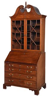 Rhode Island Chippendale Mahogany Desk and Bookcase