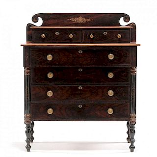 New England Paint Decorated Late Classical Chest of Drawers