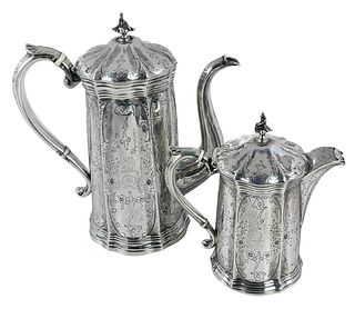William Gale & Son Coin Silver Coffee Pot And Jug