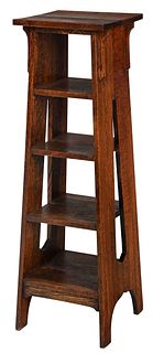 Stickley Attributed Arts and Crafts Oak Book Stand