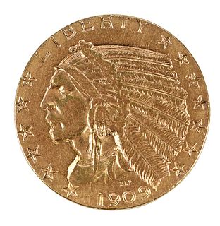 1909-S Indian Gold Half Eagle Coin 