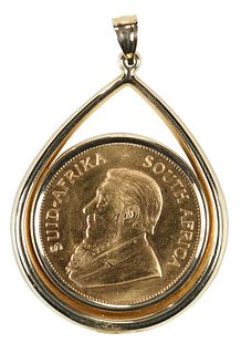 One Ounce Gold Krugerrand Coin as Pendant 