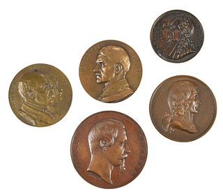 Five French Portrait Medals 