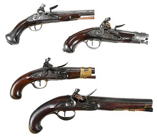 Four Continental Flintlock Pistols