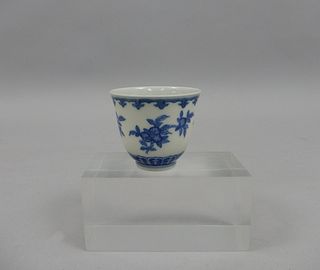 Chinese Small Blue & White Porcelain Cup.