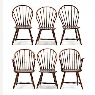 Set of Virginia Bow Back Chairs, William Pointer