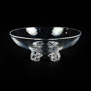 Steuben 7909 Eight Inch Footed Shallow Crystal Bowl 