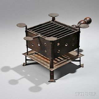 Iron Brazier with Wood Handle