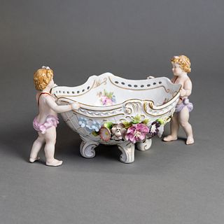 Meissen Porcelain Cherubs Basket Centerpiece