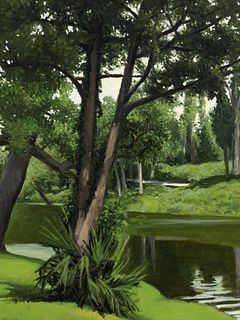 Bruno Civitico Pond Landscape Painting 