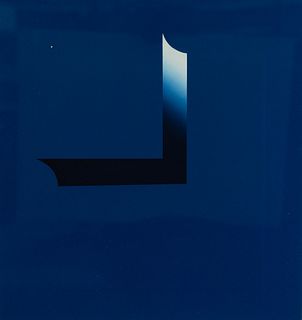 Blue Gradient Landscape - N.R.D. Signed Lithograph 