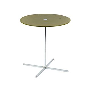 Mid-Century Modern Green Round Chrome Base Side Table