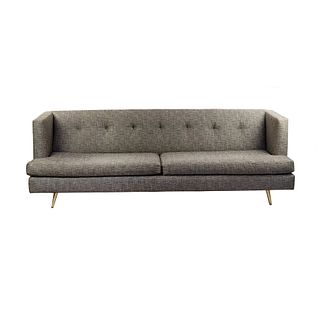 Edward Wormley Style Even-Arm Grey Sofa 